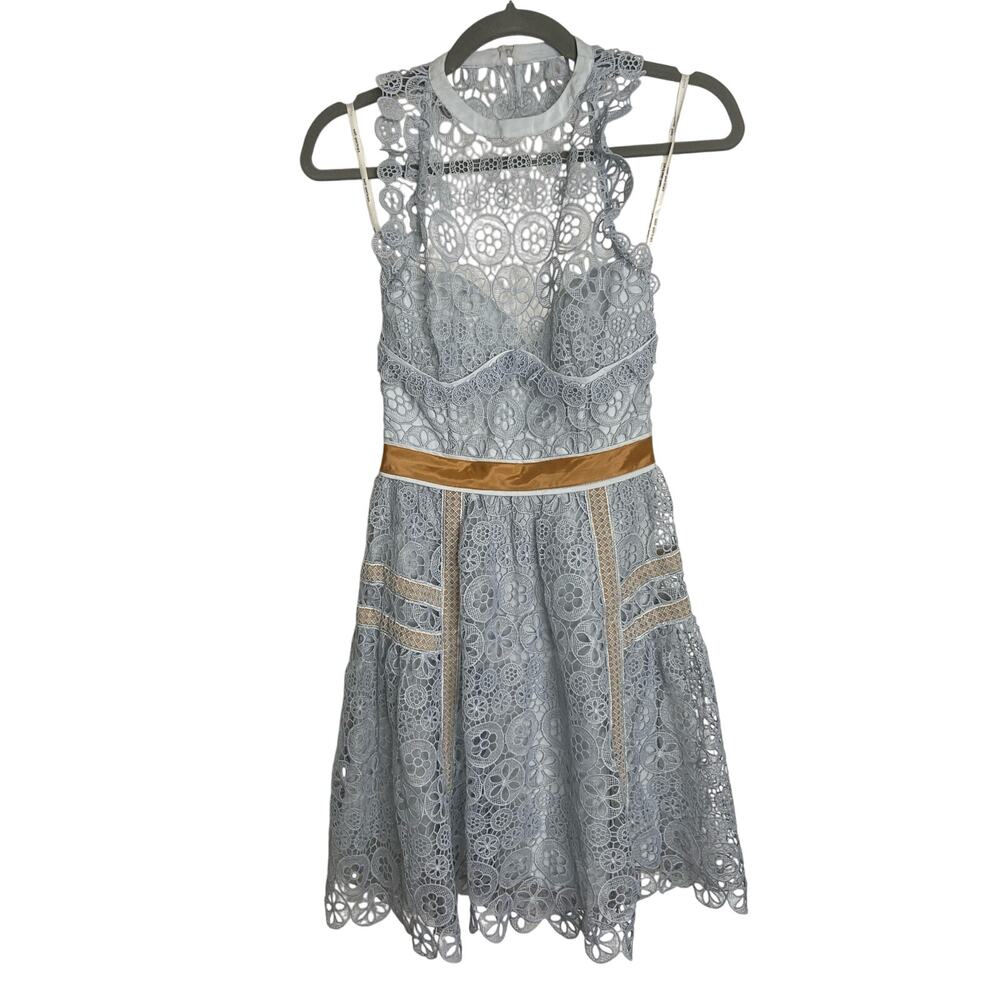 Self Portrait Circle Mini Dress Lace Halter Party Cocktail Hoco Formal Bridal 2